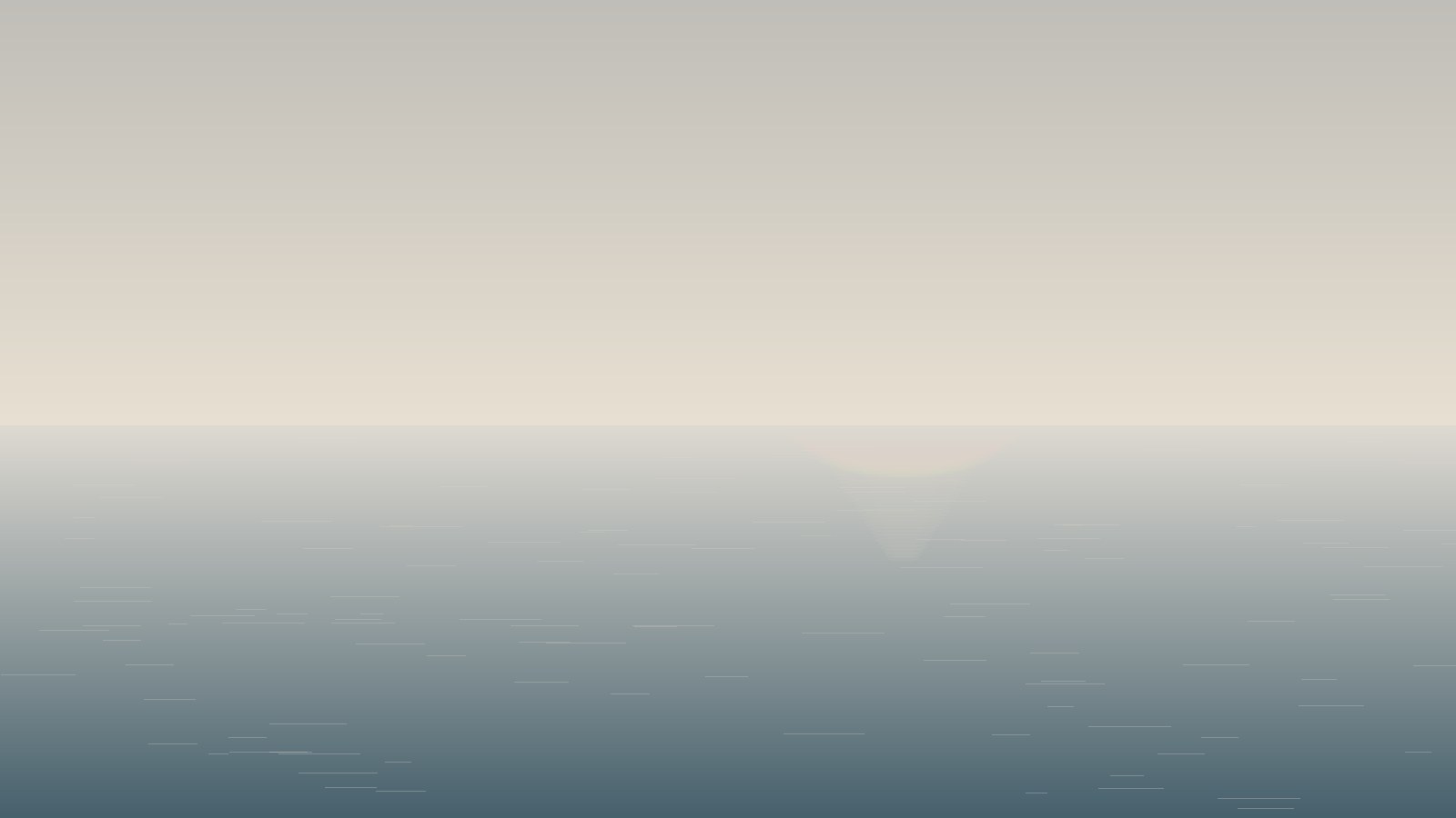 Near-flat water under a soft sky, only the lightest breeze touching the surface, the calm conditions that suit an easy paddle.