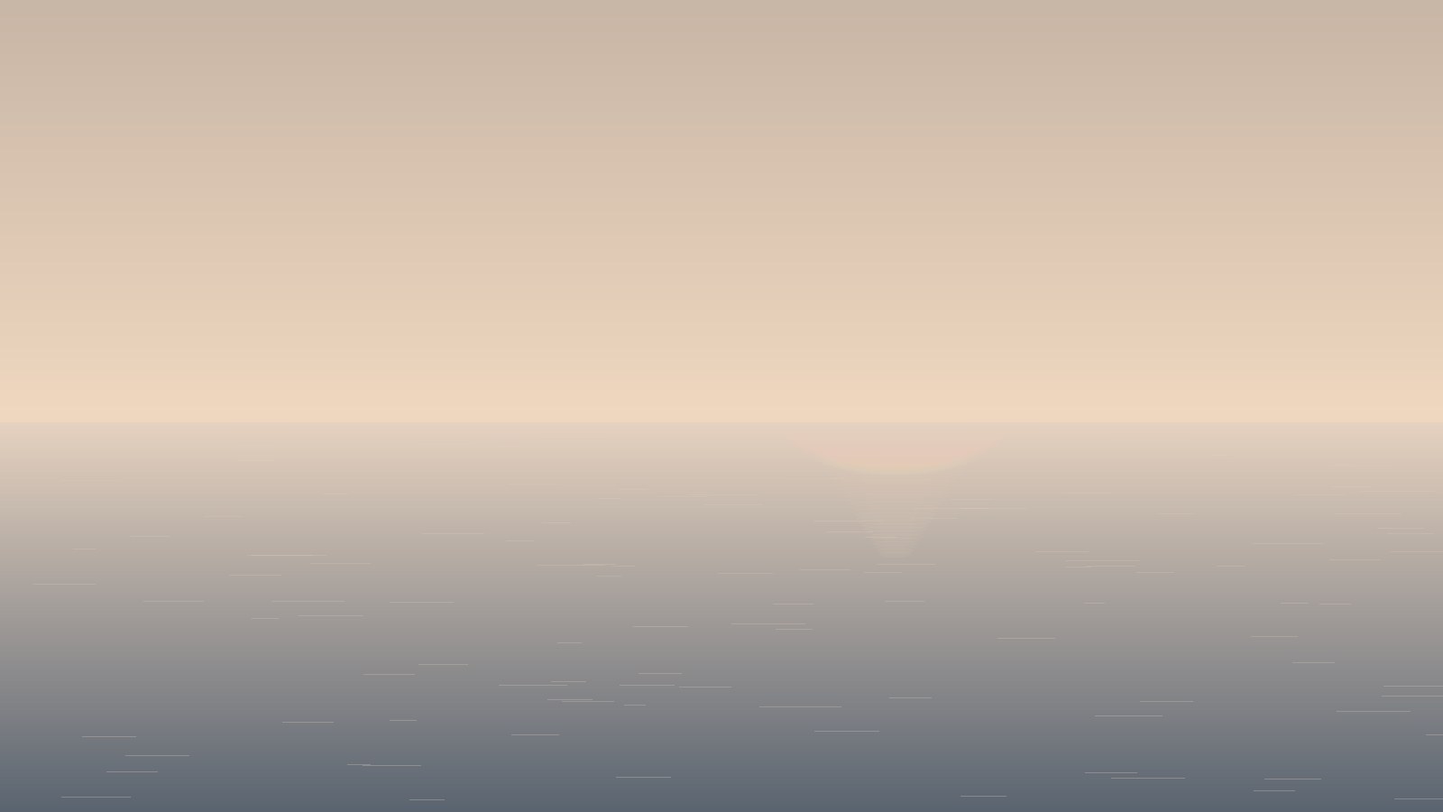 A lone paddleboarder on calm water at dawn, warm light low across the surface, the shoreline quiet and still.