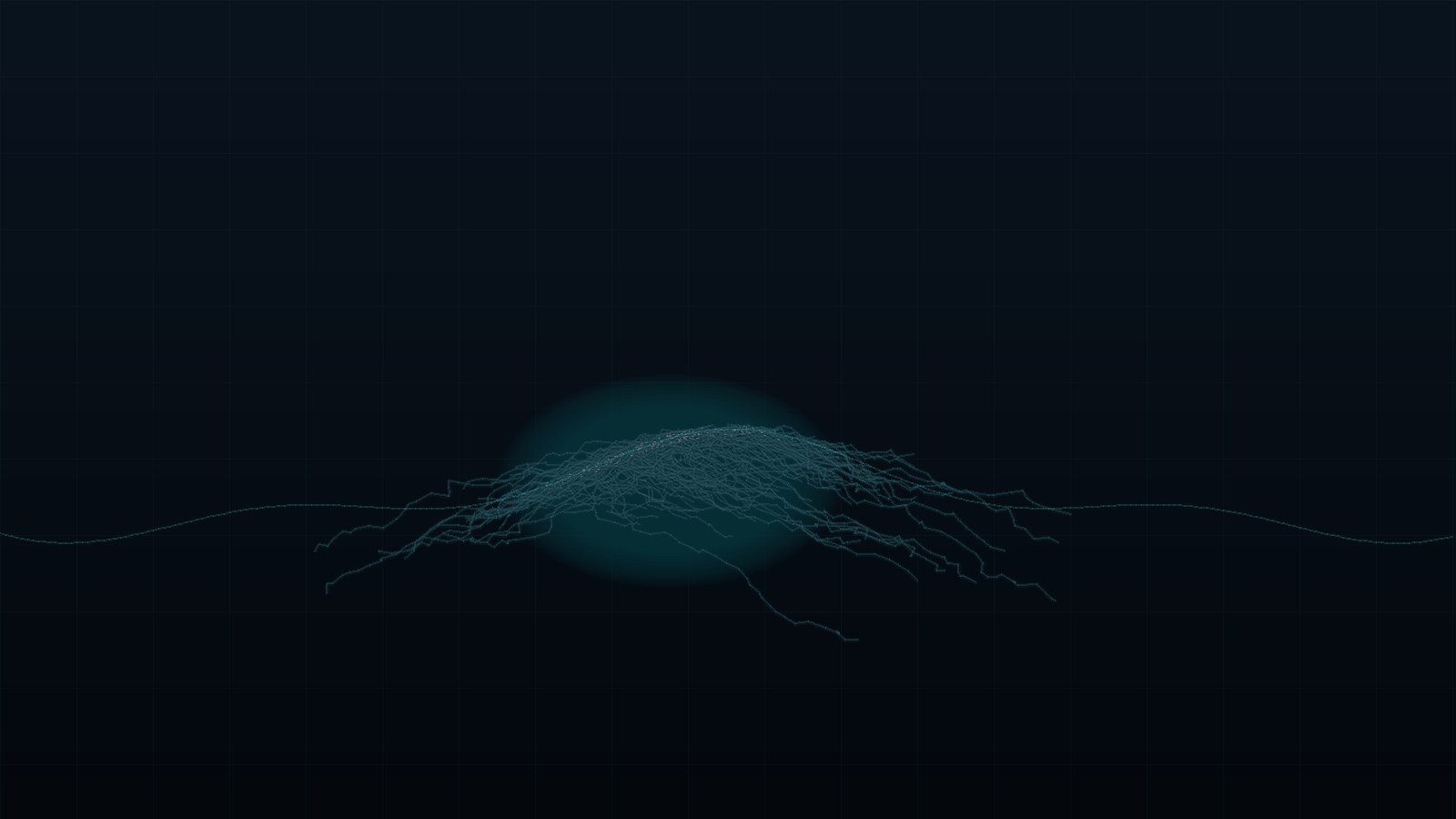 A paddle route map rendered almost entirely in darkness, its GPS tracks dimmed to faint traces, as if hidden from view.