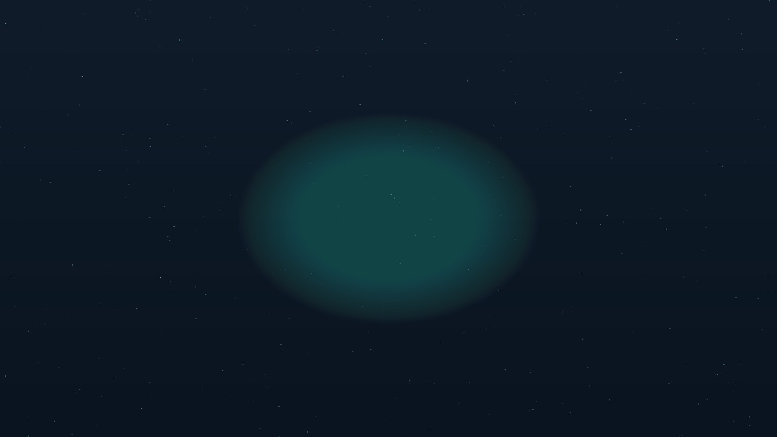 An abstract dark field lit by a soft teal glow and scattered points of light, suggesting GPS data on a map.
